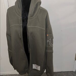 True Religion Military Green Hoodie